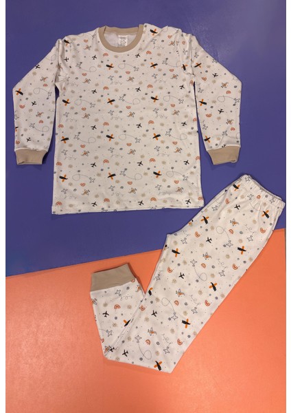 Erkek Çocuk Uçak Baskılı Pijama Takımı