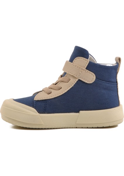 Lacivert Keten Bilek Boy Cırtlı Çocuk Sneaker 7465 B