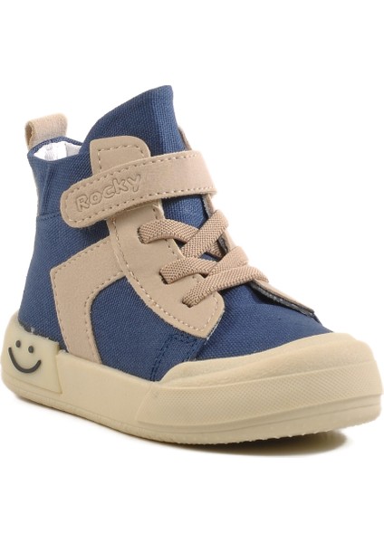 Lacivert Keten Bilek Boy Cırtlı Çocuk Sneaker 7465 B