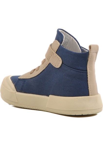 Lacivert Keten Bilek Boy Cırtlı Çocuk Sneaker 7465 B