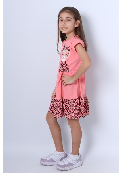 Kız Çocuk Elbise Fırfırlı Kedicik Baskılı C13 modelleri