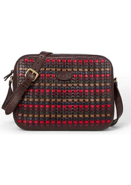 Rot Kahve Deri/renkli Kadın Çapraz Askılı Çanta 186 Rot