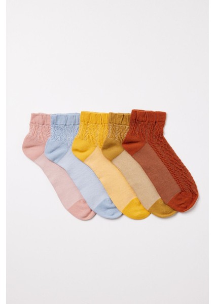 Kadın 5'li Paket Patik Çorap Çok Renkli