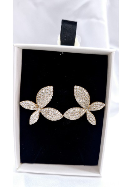 Kadın Çiçek Zirkontaşlı Küpe