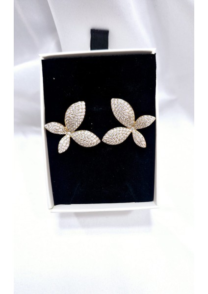 Kadın Çiçek Zirkontaşlı Küpe modelleri