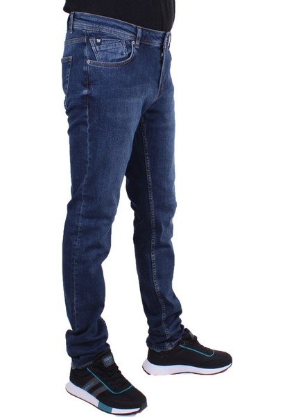 Twister Panama 758-02 Mavi Düşük Bel Dar Paça Erkek Jeans Pantolon