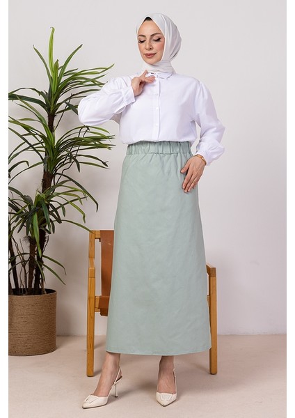 Benja Beli Lastikli Gabardin Etek 1405 - Mint fiyatları