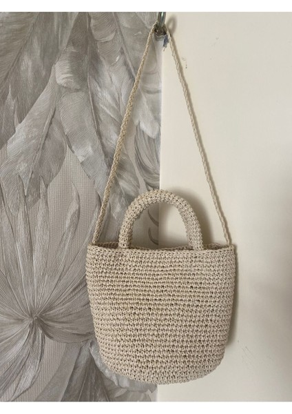 El yapımı renkli kağıt ipli şık ve kullanışlı el çantası, bej renk, yıkama talimatlı fiyatları