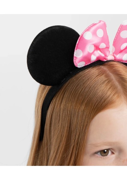 Pembe Fiyonklu Minnie Mouse Tacı Mini Kulak