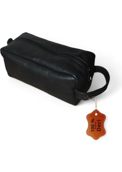 Şık Erkek Çok Amaçlı Hakiki Deri El Çantası Orta Boy Siyah fırsatları