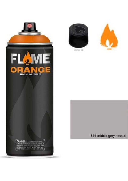 Orange Sprey Boya 400 ml Middlegrey Ntr. 836