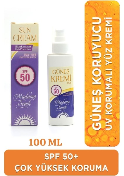 Spf 50 Günlük Yüksek Uv Korumalı Yüz Güneş Kremi 100 ml