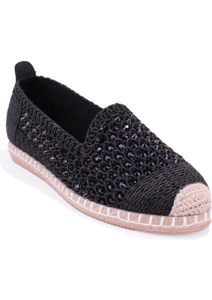 DZA07-1155312 Siyah Triko Günlük Babet Kadın Ayakkabı