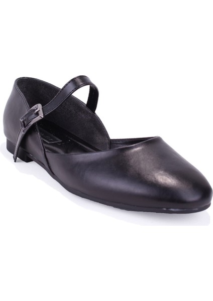 DZA07-8692100 Siyah Günlük Kadın Babet Ayakkabı