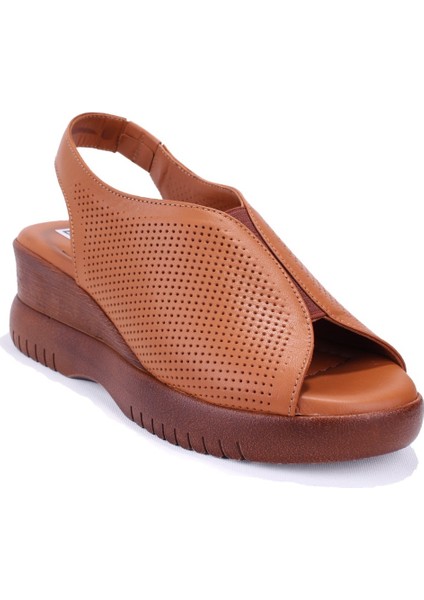 DZA07-9972521405 Taba Günlük Ortopedik Deri Kadın Sandalet
