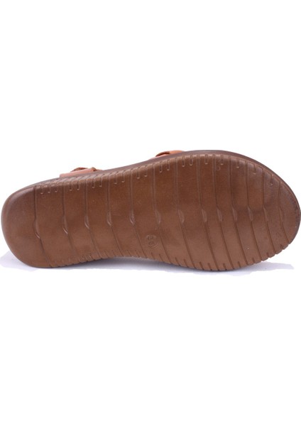 DZA07-77025100 Taba Günlük Ortopedik Deri Kadın Sandalet fırsatları