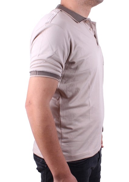 Twister 2304 Bej Günlük Kısa Kol Normal Kesim Pamuklu Polo Yaka Erkek Tişört