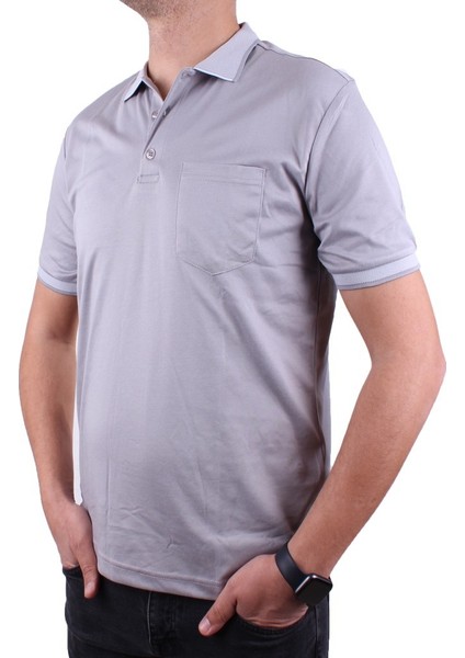 Twister 2304 Gri Günlük Kısa Kol Normal Kesim Pamuklu Polo Yaka Erkek Tişört modelleri