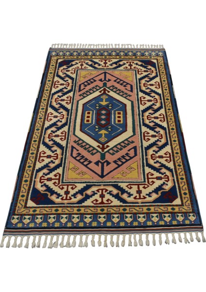 Yeni El Dokuma Otantik Oygulu Izmir Antik Yörük Yün Halı 5840