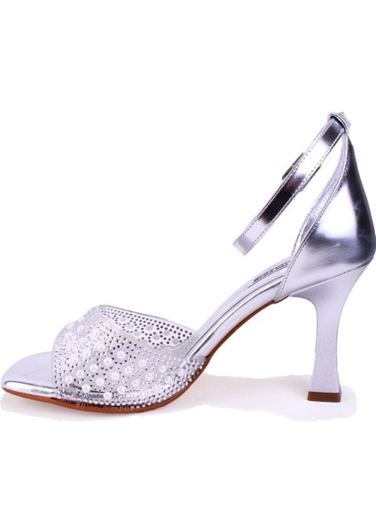 DZA07-928475 Gümüş Topuklu Abiye Kadın Ayakkabı modelleri