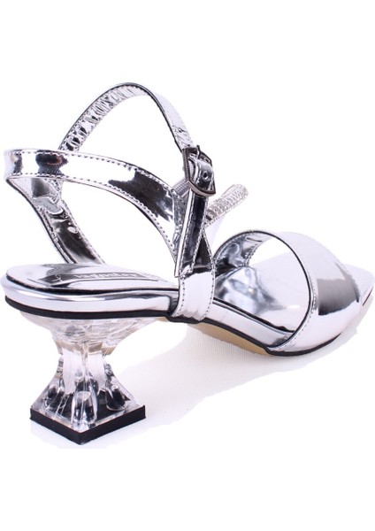 DZA07-1284051 Gümüş Ayna Ince Topuklu Abiye Kadın Ayakkabı fırsatları