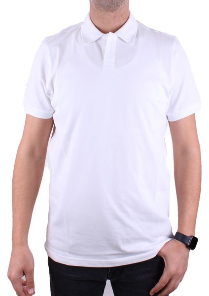 DMG23-231319 Beyaz Günlük Yarım Patlı Pike Polo Yaka Erkek Tişört fiyatları