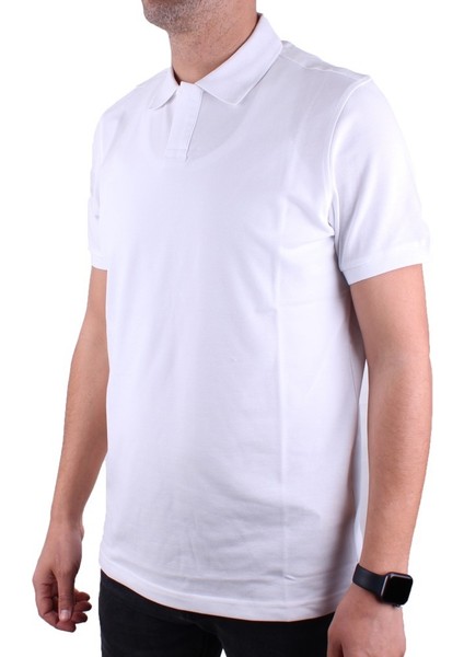DMG23-231319 Beyaz Günlük Yarım Patlı Pike Polo Yaka Erkek Tişört modelleri