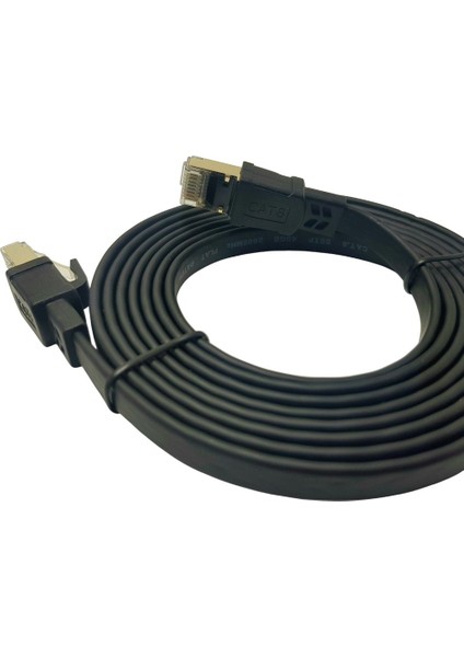 Ironstar 5metre Cat8 Ethernet Kablo Flat S/ftp RJ45 - 40GBPS Hız Destekli