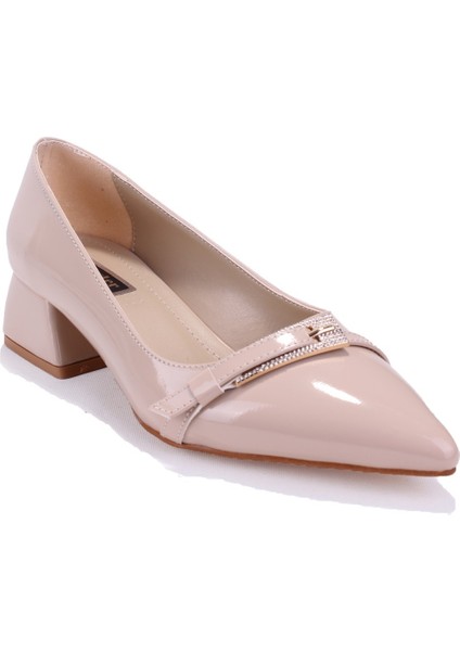 DZA07-1274309 Bej Rugan Klasik Topuklu Kadın Ayakkabı