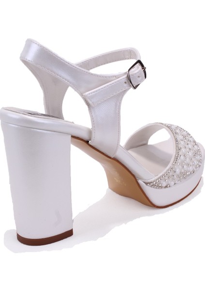DZA07-337140 Sedef Boncuklu Platform Topuklu Kadın Ayakkabı fırsatları