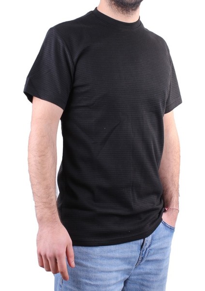 DMG23-211520 Siyah Günlük Bisiklet Yaka Erkek Tişört