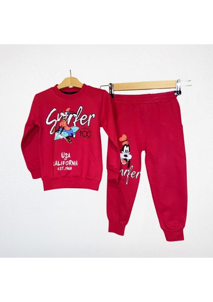 Disney Surfer Goofy Çocuk Eşofman Takımı – Kırmızı