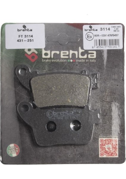 Honda Cbr 1000 Rr Sp Arka Fren Balata