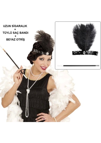 Retro Charliston Aksesuar Seti – 2039LER 9039LAR Gatsby Kostüm Seti