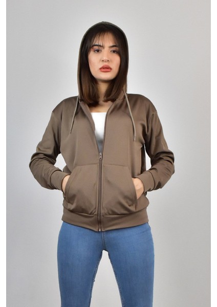 Kadın Akat Şardonlu Kapş.fermuarlı Sweat