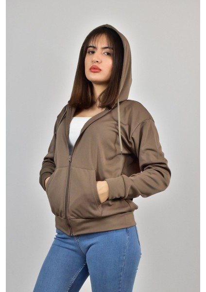 Kadın Akat Şardonlu Kapş.fermuarlı Sweat