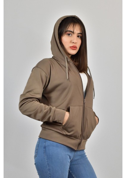 Kadın Akat Şardonlu Kapş.fermuarlı Sweat