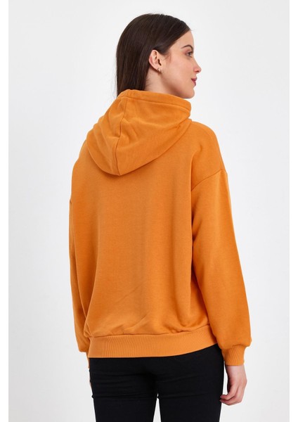 Kadın Şardonsuz Kapşonlu Oversıze Sweat indirimleri