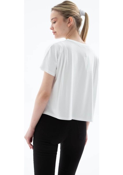 Dökümlü Viskon Ekru Kadın T-Shirt 25Y0512K1 fırsatları
