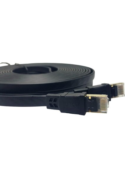 Ironstar 15METRE Cat8 Ethernet Flat Kablo RJ45 - 40GBPS Hız Destekli
