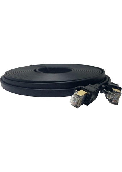 Ironstar 15METRE Cat8 Ethernet Flat Kablo RJ45 - 40GBPS Hız Destekli