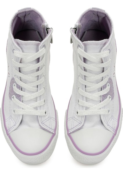 LOREN.F5FX Beyaz Kız Çocuk High Sneaker