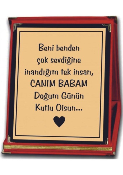Babalarımız Için Özel Baskılı Metal Altın Plaket