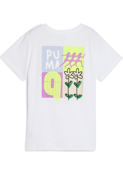 Graphıcs Runnıng Illustra Beyaz Kadın Kısa Kol T-Shirt