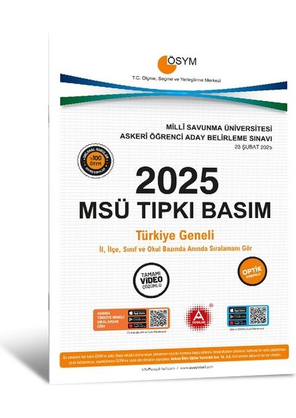 2025 Msü Çıkmış Sorular-Tıpkı Basım-Bire Bir Ösym-23 Şubat 2025 Tarihli Sınav