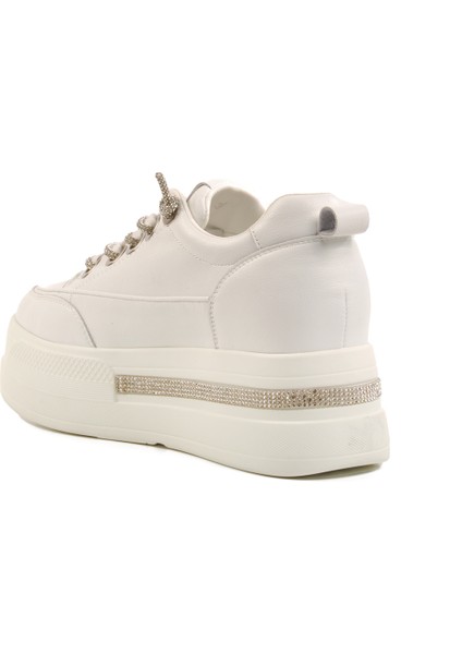 Beyaz Yüksek Taban Kadın Sneaker 25Y492 Z