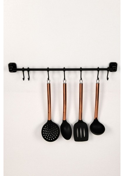 Metal duvar rayı seti, 55 cm, siyah, 8 parça, şal asma askısı, dayanıklı ve şık tasarım fırsatları