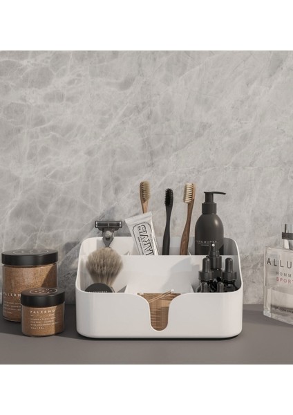 Beyaz Çok Bölmeli Plastik Makyaj ve Kozmetik Düzenleme Kutusu fırsatları