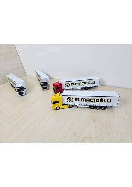 25 cm uzunlukta 1/64 ölçek Beyaz MAN TGX TIR MAKETİ (firma ismi yazılabilir)