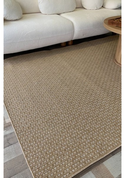 Halı Kilim Salon Mutfak Koridor Yolluk Jüt Hasır Görünümlü Dokuma Makine Halı Bej